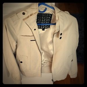 Off white pleather jacket